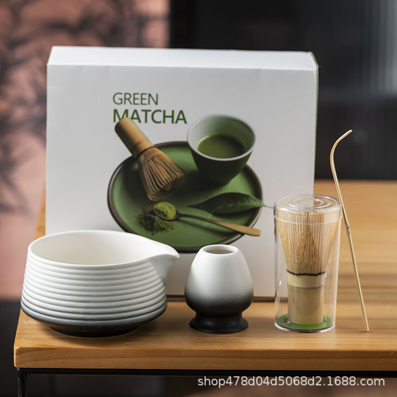 陶磁抹茶茶碗日本式抹茶用セット茶竹抹茶ブラシ百本立宋代茶道ギフトボックス|undefined