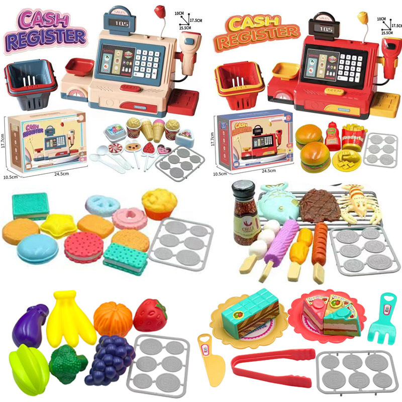 Supermercado transfronterizo caja registradora juguetes inteligentes función de identificación inteligente granular juguetes interactivos padres-hijos