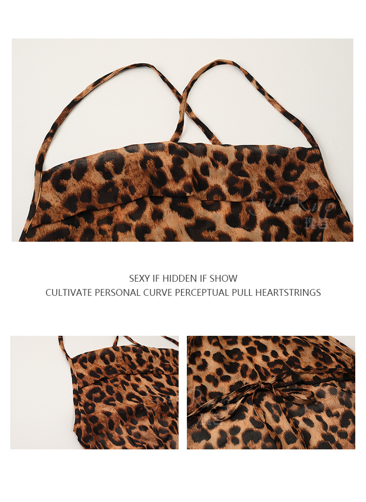 Sex underwear, sexy pajamas, leopard print, passion backless suit, free suspenders, perspective nightgown, temptation, pure desire | Dabongkeer Custom Jewelry