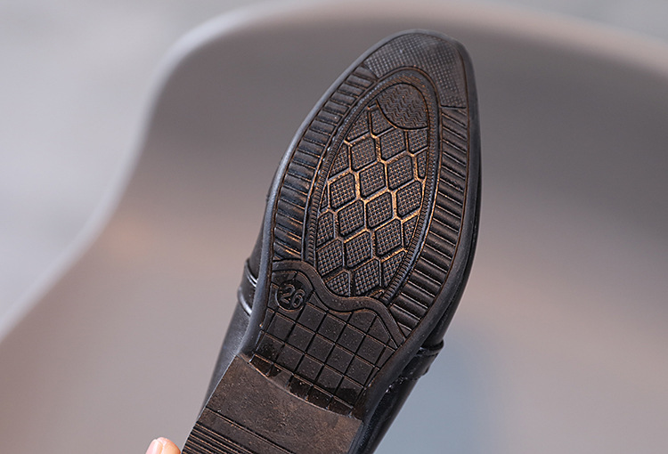 Drenge lædersko i britisk stil til skolebrug hvide_voghion.com