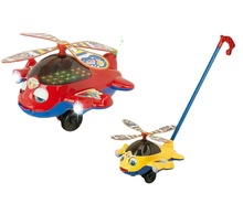 大揚360帶音樂燈光手推飛機學步地攤玩具 益智 兒童玩具批發 混批