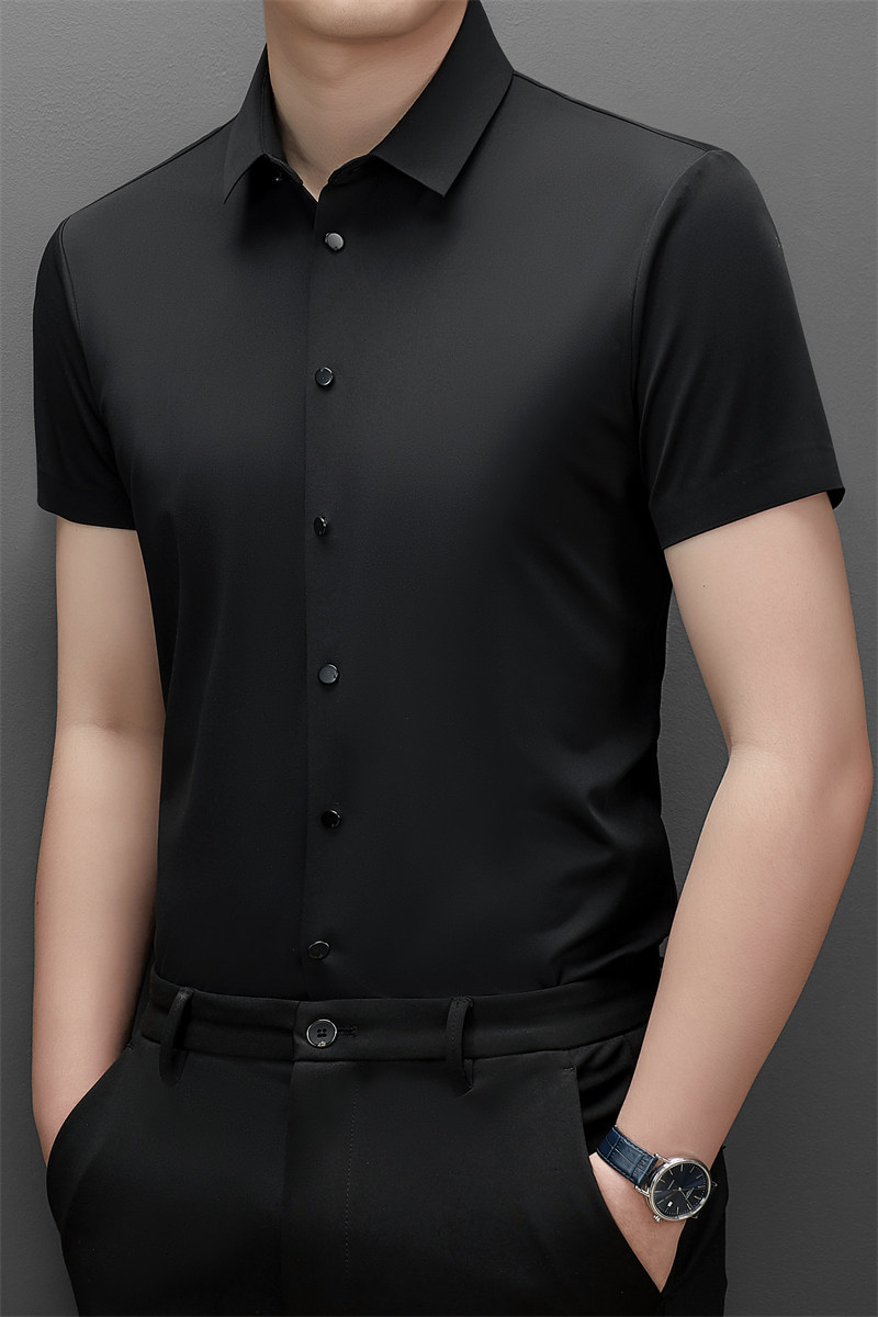 Fábrica personalizada polo primavera-verano 2024 estilo de Hong Kong ropa de trabajo de viaje de negocios sin escaldar elástico respirante mangas cortas