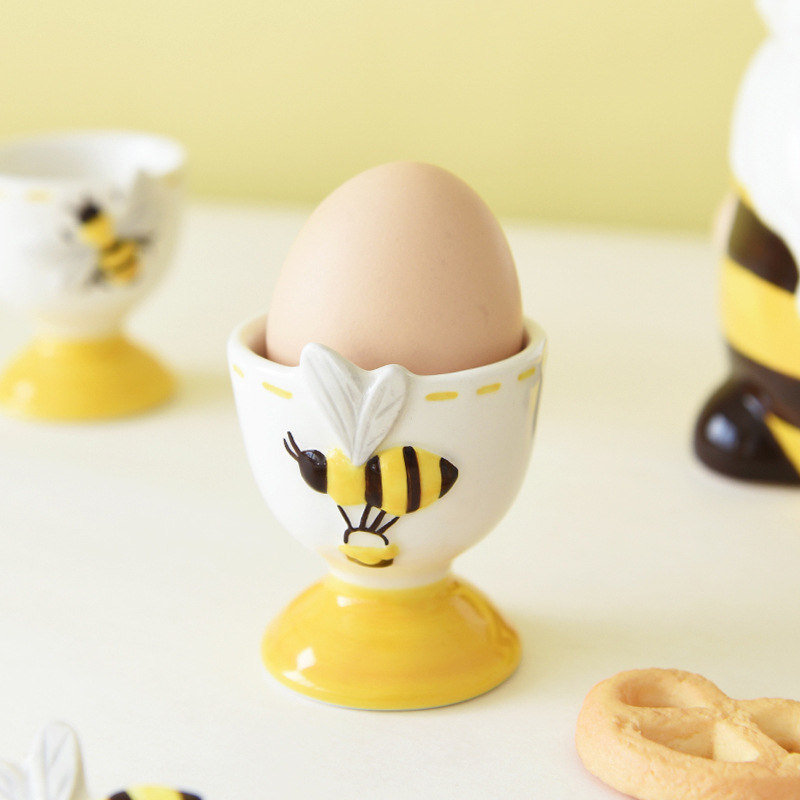 Taza en relieve creativa, una sola pieza de huevo, una copa de vino de cerámica de alta temperatura, una linda taza de huevo de primavera de abeja, de alto valor