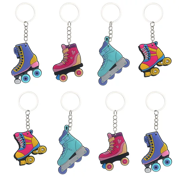 Cross-border New PVC Skates Winter Ice Party Gift Keyring Cartoon Pendant Keychain Patch