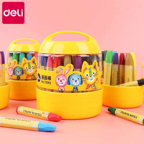 Wholesale effective oil pastels 24 colors children's crayons washable 36 colors kindergarten painting graffiti brushes barreled