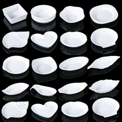 密胺小吃小食碟ktv酒吧商用零食盤餐廳飯店塑料創意涼菜碟子白色