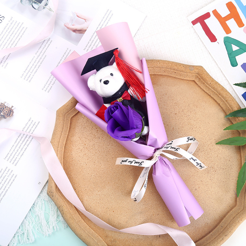 卒業漫画博士熊薔薇ヒマワリ花束恋人母教師の日創意プレゼントお土産|undefined