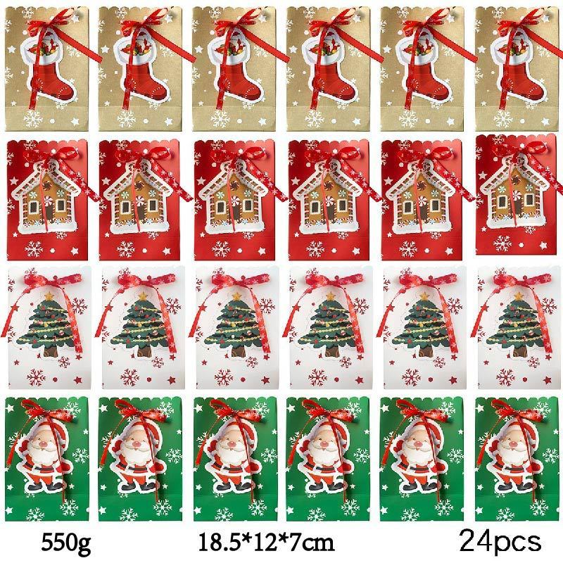 クリスマスギフトバッグクラフト紙キャンディー紙袋リンゴ箱クリスマスパーティー包装箱カードヨーロッパ式新しいグリーティングカード|undefined
