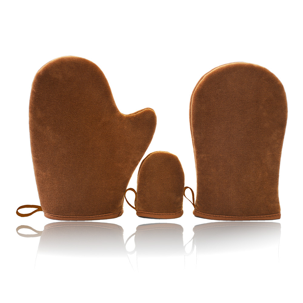 Sewing Reusable Oiled Sponge Flocking Gloves Personal Care Self Tanning Sponge Flocking Oiled Gloves