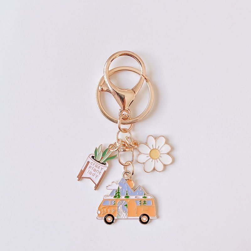 Pastoral Moon Flower Alloy Women's Bag Pendant Keychain display picture 2