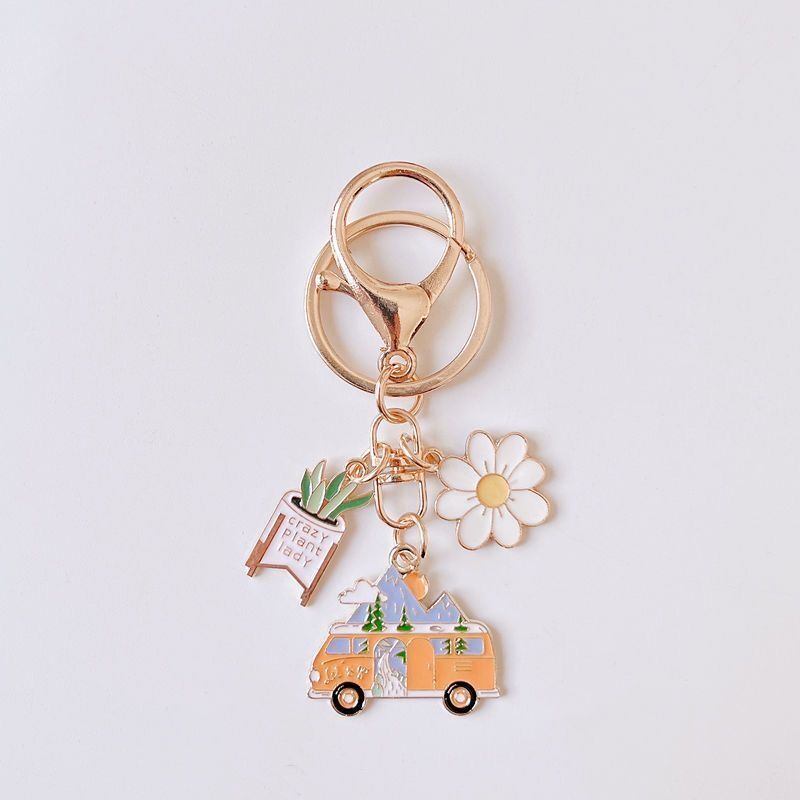 Daily Occasion Alloy Material Pastoral Moon Flower Alloy Women's Bag Pendant Keychain
