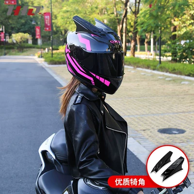 Helmet for Men and Women, Motosiklet kaskı (dəbilqə) - 3c-certified-black-powder-warrior-horns-m
