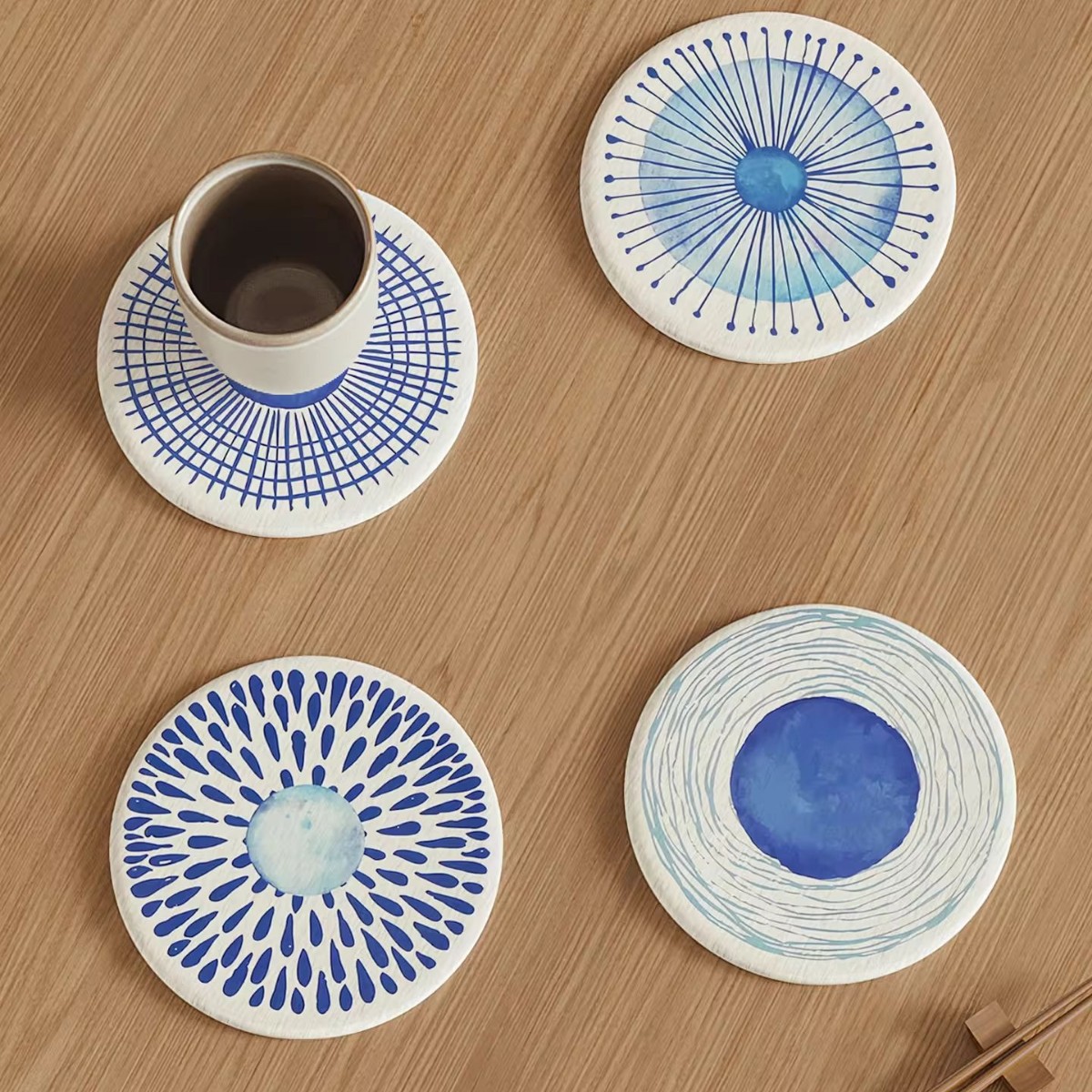 Cocina de barro de diatomeas japonesa almohadilla de taza dura almohadilla de mesa aislante térmico almohadilla de mesa absorción de agua a prueba de calor silencioso viento almohadilla de taza de café seca rápida