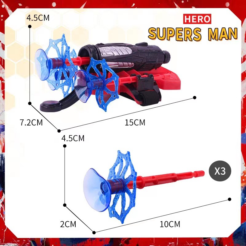 Spiderman pulsera de niños lanzador de héroe tecnología negra pulverización reloj adherible pared pistola de muñeca juguete