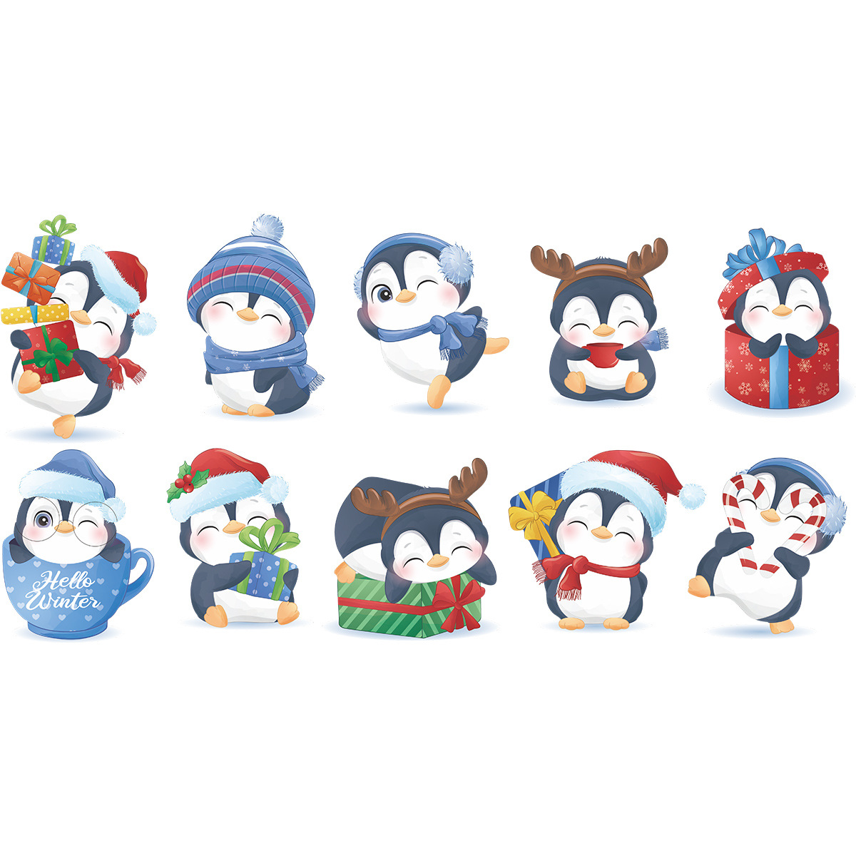 New Cartoon Little Penguin Glass Window Door Wall Sticker Wholesale Nihaojewelry display picture 8