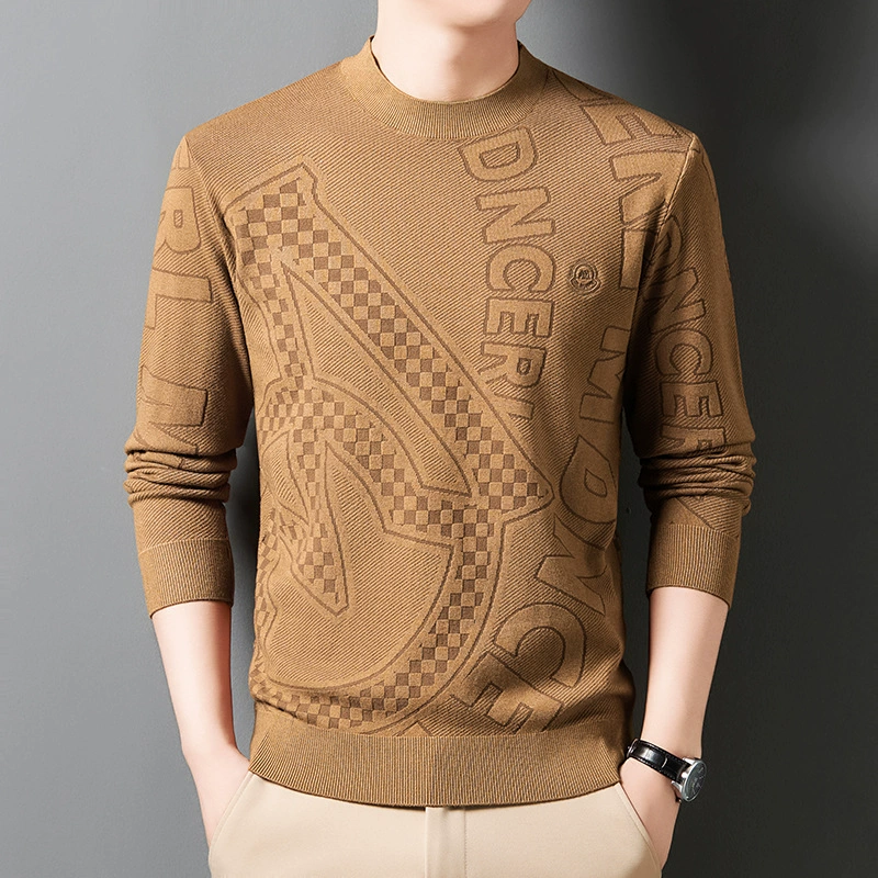 2025 Весенний и Осенний Новый мужской тонкий вязаный свитер модный повседневный свитер с круглым вырезом