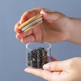 便携式茶叶罐旅行随身迷你玻璃小密封罐小号差旅分装瓶小储茶罐
