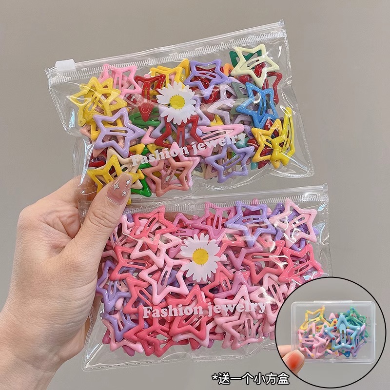 多巴胺星星发夹y2k少女心侧边刘海夹前额小夹子网红款可爱头饰|undefined