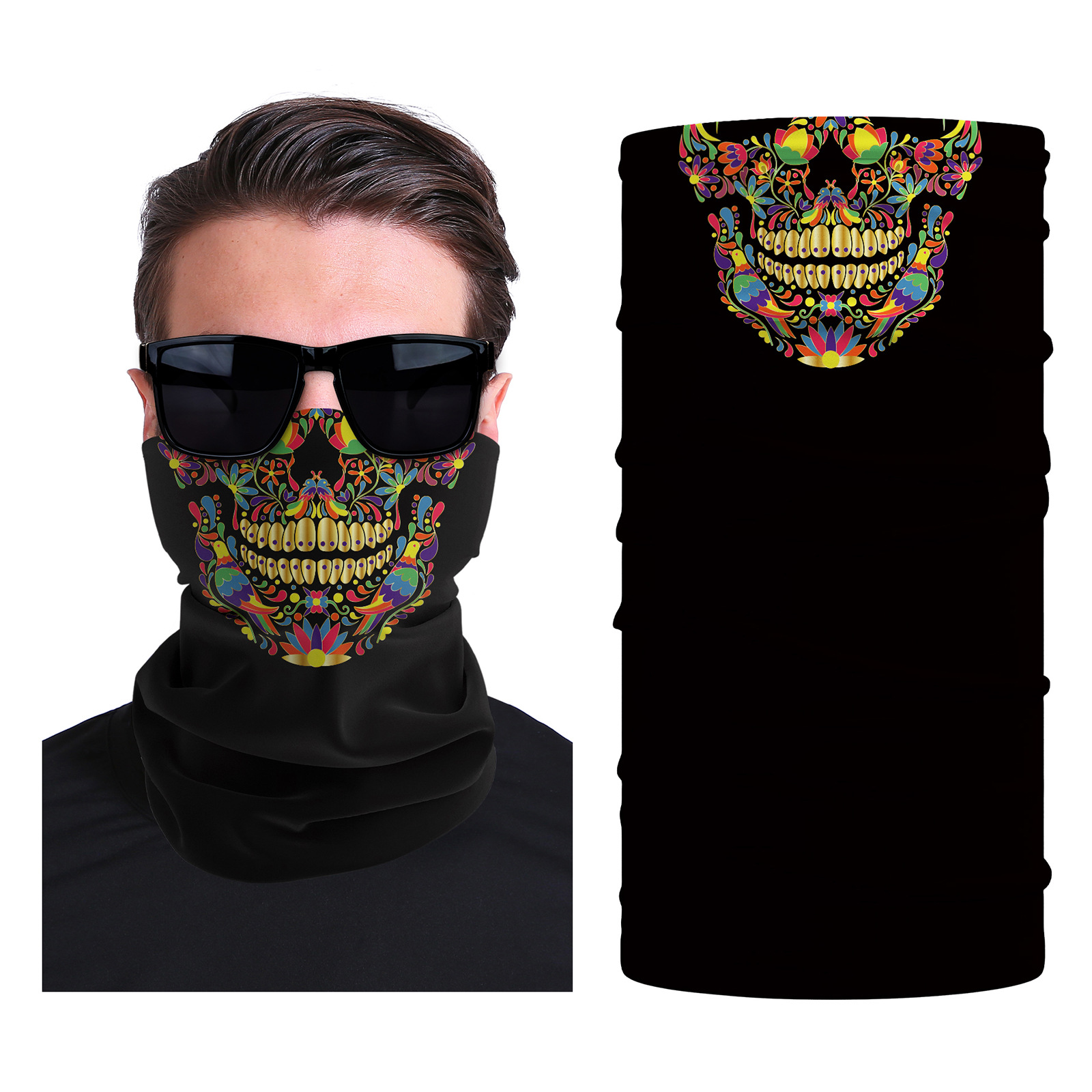 Xun hui transfronterizo media cara cráneo bufanda mágica sombrilla de viaje al aire libre máscara de equitación cuello de protección uv