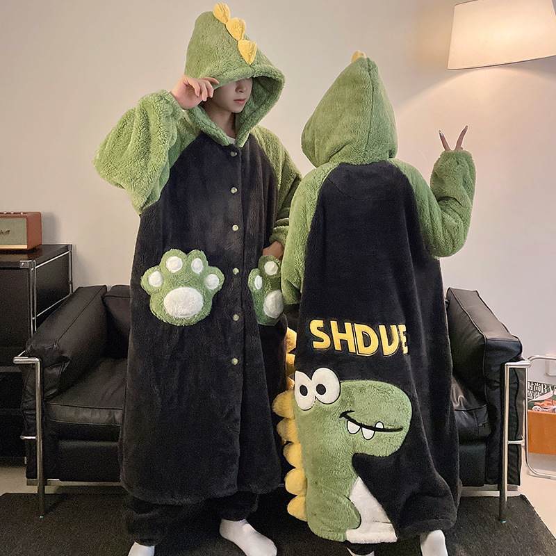 Fabricantes de parejas pijamas otoño invierno coral fellas hombres y mujeres fellas de dibujos animados más ropa de casa fellas pijamas parejas