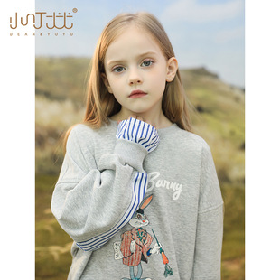 Special offer girls vests 2024 autumn and winter new foreign-style top for large children's loose fleece-lined casual children's clothing thick