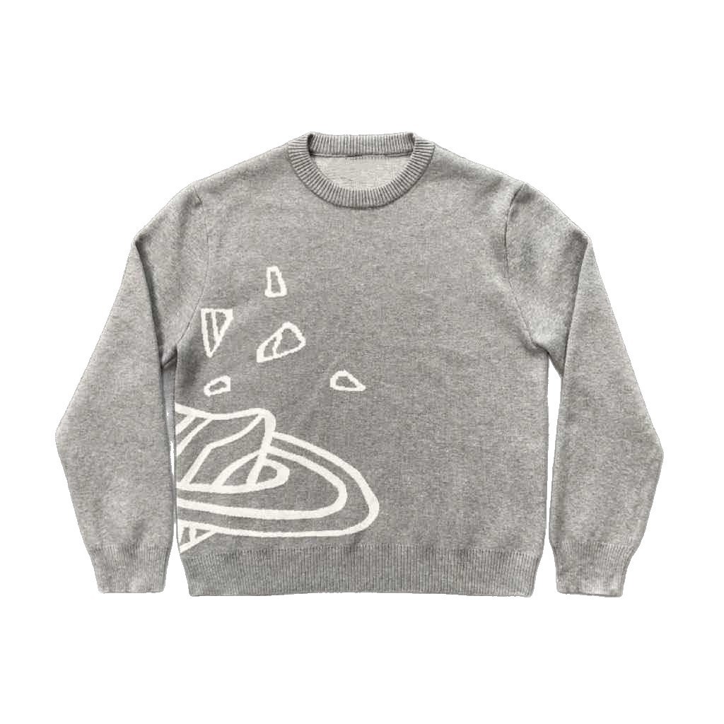 Europa y América bordado Jacquard transfronterizo estilo de moda de estilo callejero estilo americano camisa de punto simple suéter de cuello redondo