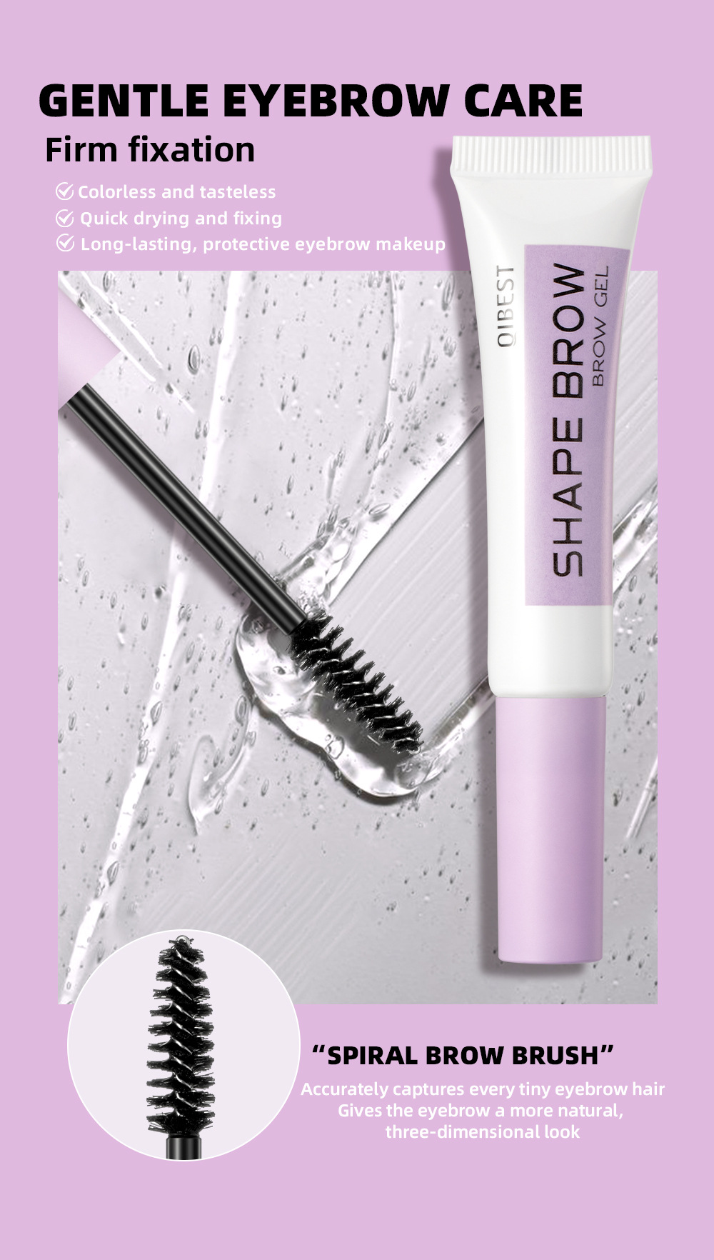 QIBEST Eyebrow Styling Liquid is a long-lasting, colorless, transparent, waterproof, sweat-proof and non-fading eyebrow raincoat repair liquid Application Scenario