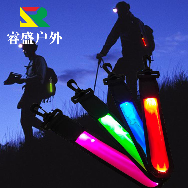 Factory Wholesale Led Light-Emitting Backpack Straps, Cycling Night Running Lights, Outdoor Camping Safety Warning Signal Lights, Custom-Made