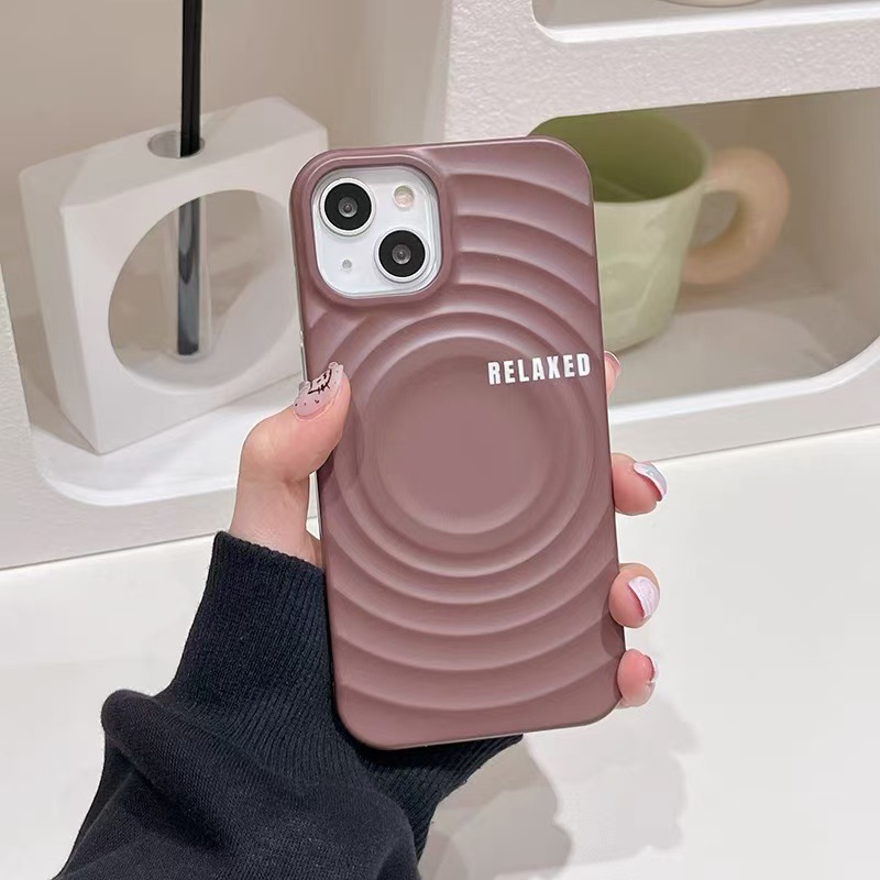 Sencillo de onda magnética de color sólido 16ProMax soporte a cuadros 14 para Apple 15 funda para teléfono móvil 13 pareja 15PM