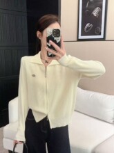 跨境大朗毛衣2025秋冬新款双拉链翻领针织衫长袖女款高品质