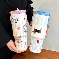 新商品のアニメアイスカップとダブルドリンクの高颜値保冷カップの大容量携帯型オフィスコーヒー保温カップ