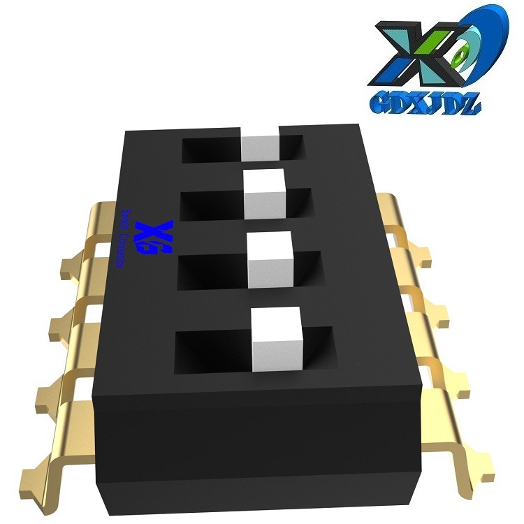 贴片4位拨码开关IC型 4位拨动开关间距2.54 小型4档拨动开关4位