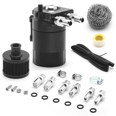 Cross-Border Car Modification Parts 300ml Oil Filter with Air Filter Steel Wool Breathable Oil Pot Exhaust Gas Recovery Pot Filter Pot (Digər kuzov və aksesuarlar) - occ009-if-you-need-iron-bracket-please-contact-customer-service-black