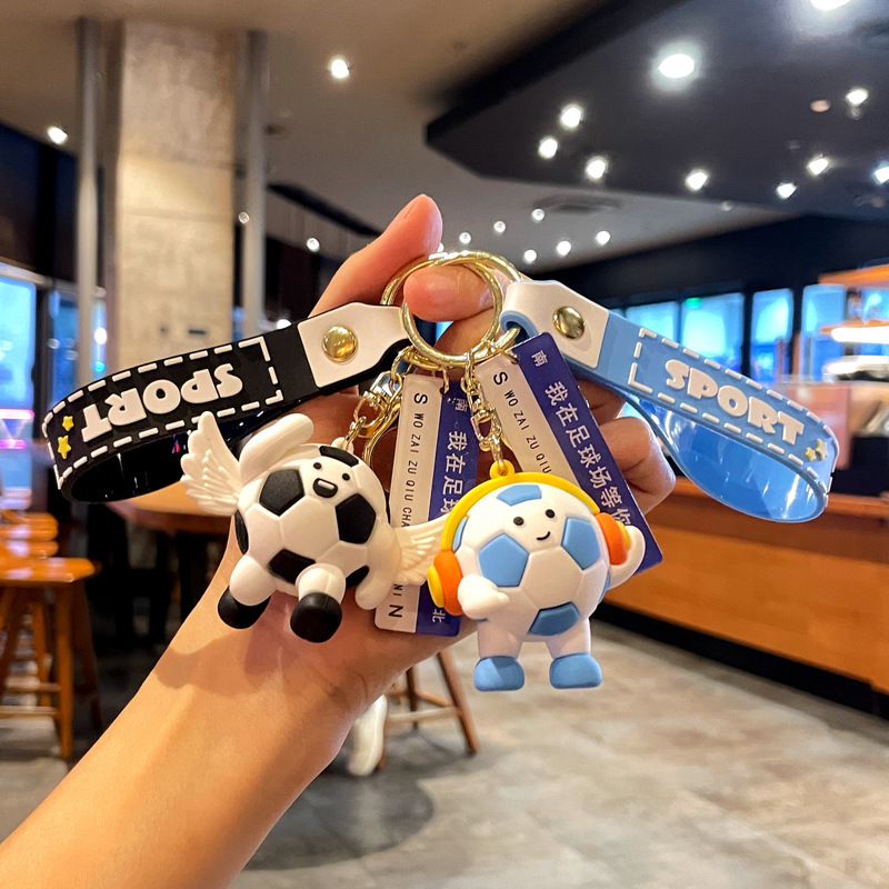 Original World Cup Listening to Music Running Football Keychain Boys and Girls School Bag Pendant Pendant Sports Meeting Small Gift Original World Cup Listening to Music Running Football Keychain Boys and Girls School Bag Pendant Pendant Sports Meeting Small Gift
