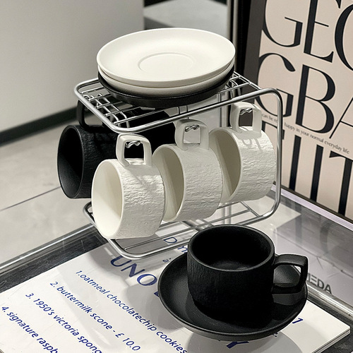 Stone pattern light luxury coffee cup ceramic high-looking coffee cup and saucer set Nordic style exquisite afternoon tea tea set wholesale