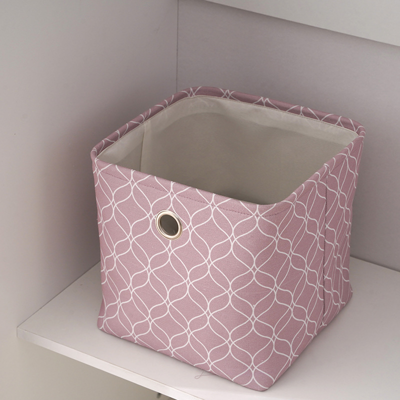 帆布收納箱 衣柜桌面整理置物筐粉色 帆布收納筐現(xiàn)代簡約雜物整理