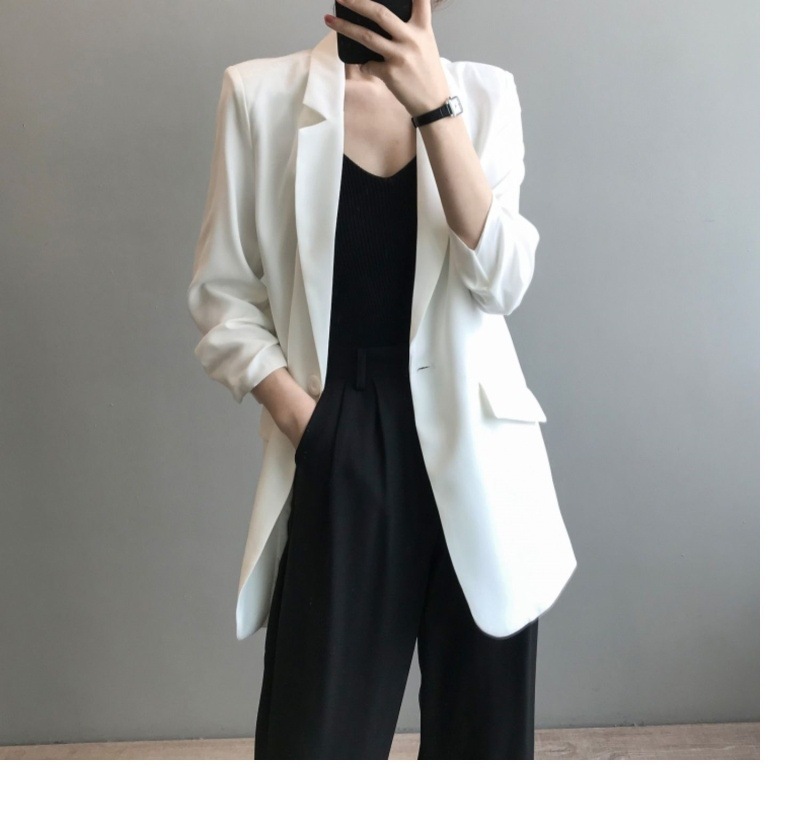 Weißer Chiffon Blazer Für Damen Leichter Sommermantel Locker_voghion.com