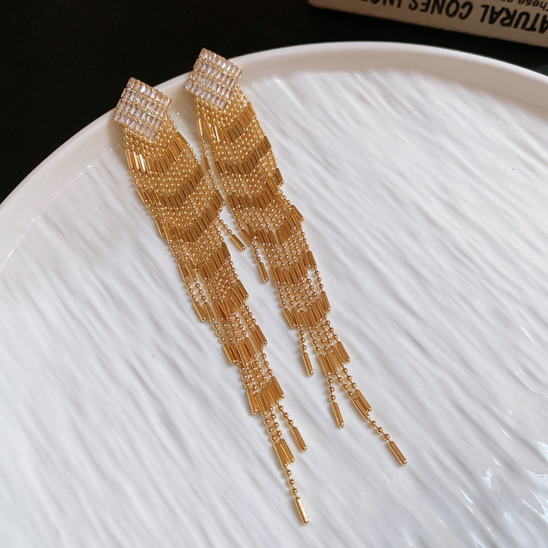 60# silver needle-gold-tassel