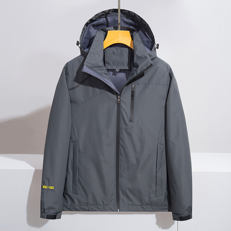 2024 Spring Hooded Jacket White Surface Jacket Men's and Women's Single Layer Outdoor Running Fashion Jacket Windbreaker Men's Clothing_voghion.com