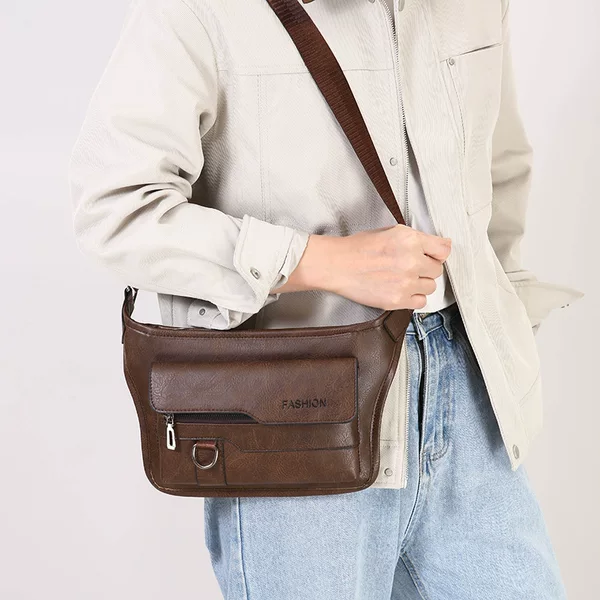 Cross-Border New Style Chest Bag, Retro Men's Lightweight and Wear-Resistant Messenger Bag, Trendy and Versatile Casual Large-Capacity Crossbody Bag