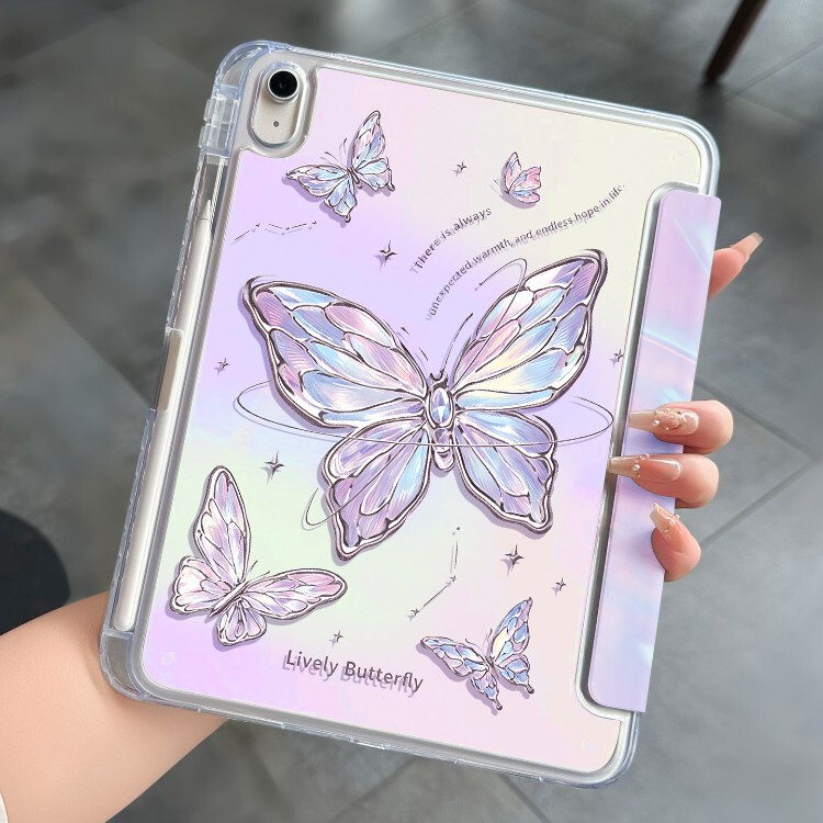Laser butterfly case suitable for iPad Air 5, mini 8/7/6, Apple 10th generation, 2026 Pro, 11-inch, 13-inch