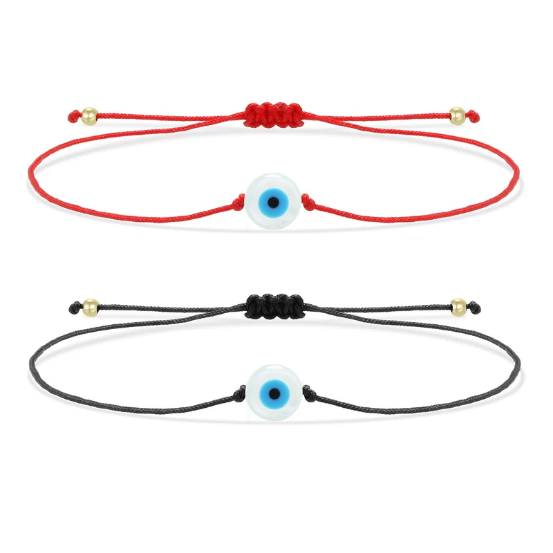 Good Quality White Shell Round Evil Eye Simple Bracelet Wome