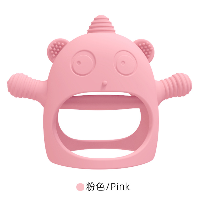 Mortero de silicona para bebé unicornio, palo molar para bebé, protector de manos, artefacto anti-comer, juguete calmante, morder y morder