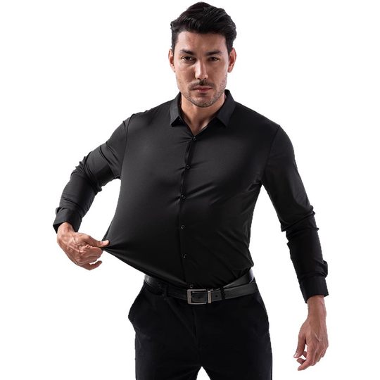 [Seamless and Highly Elastic] Cross-Border Four-Way Stretch Shirt for Men, No Ironing, Anti-Wrinkle Men's Shirt, European Size Men's Clothing, Foreign Trade Explosion