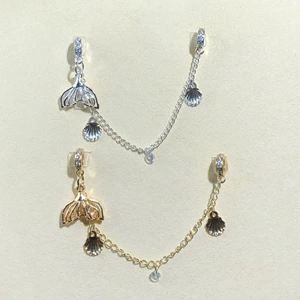 14K Gold-Filled Color-Preserving Crystal DIY Accessories Mermaid Tail Shell Chain Spacer Bead Bracelet Necklace Handmade Accessories