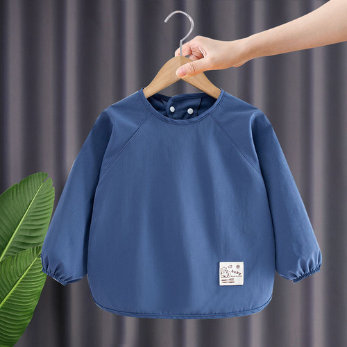 Baby smock, autumn and winter children's long-sleeved waterproof reverse dressing baby eating bib for boys and girls to wear anti-dirty apron