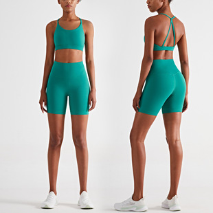 Nuls Naked Yoga Suit Two-Piece Sling Bra Three-Point Sports Shorts Fitness Suit