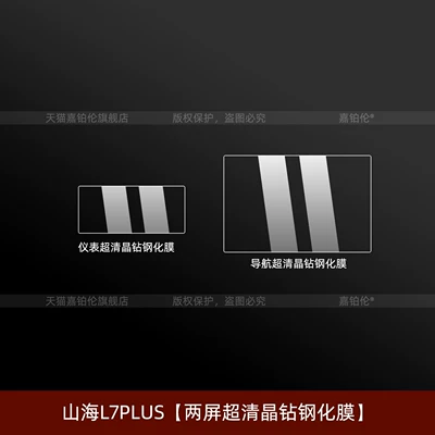 protection film, center console sticker, Car interior film - shanhai-l7plusdual-screen-ultra-clear-crystal-diamond-tempered-film