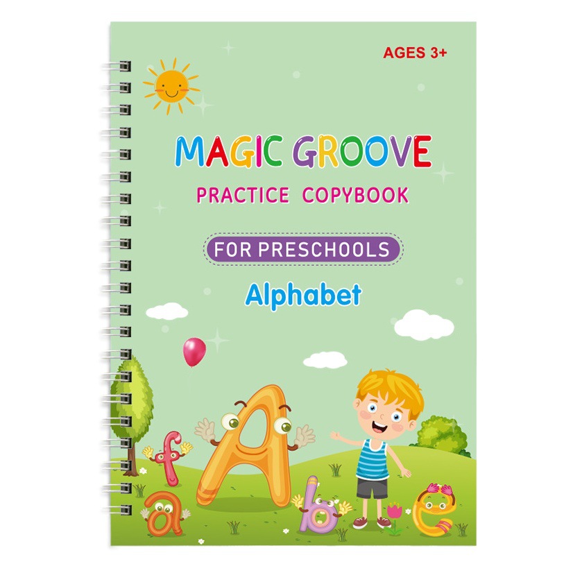 Cuadernos de práctica de surcos en inglés para niños transfronterizos de 3 a 6 años, versión extranjera transfronteriza, cuadernos de práctica de surcos en inglés completo para niños