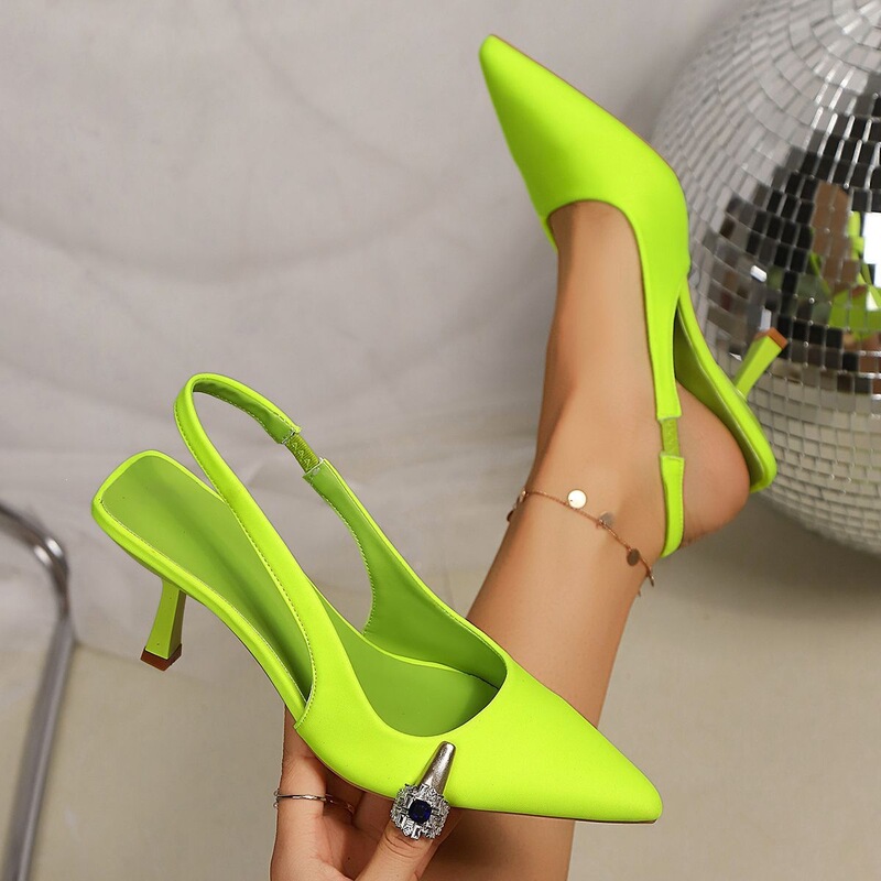 French-Style Elegant Closed-Toe Sandals 2026 New Model Suede Hollow-Out Single-Strap High Heels Elegant Backless Women's Shoes
